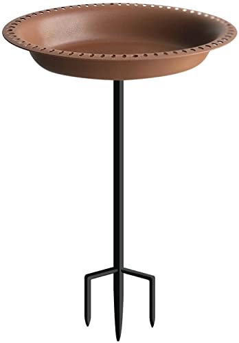 28 inch Lightweight Birdbaths Antique Decoration Detachable Birdfeeder & Bird Bath for Outdoor Garden (¾ gal / Chocolate)