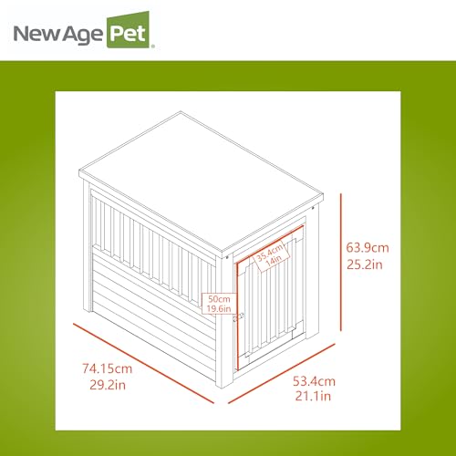ECOFLEX® Medium Furniture Style Dog Crate & End Table (Antique White / 29.5"L x 21.1"W x 25.2"H)