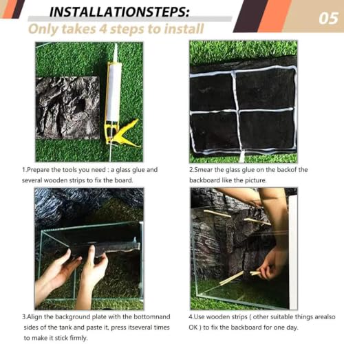 17.7x11.8in Rock Terrarium Background (Granite-17.7"*11.8"(1pcs))