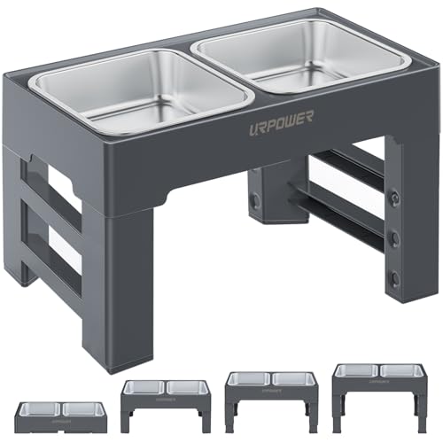 Raised Dog Bowls 4 Height Adjustable Elevated Bowl Stand