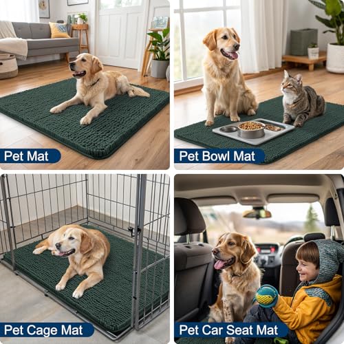 Dog Door Mat for Muddy Paws 47x32 (Green / 47"X32")