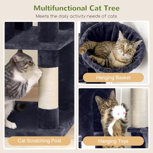 F66 Corner Cat Tree (Dark Grey / 66 inch)