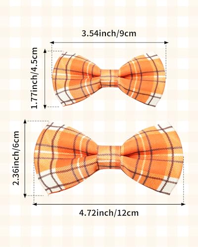 10 Pack Plaid Dog Bowties for Small Dogs Sliding on Collar (S/M)