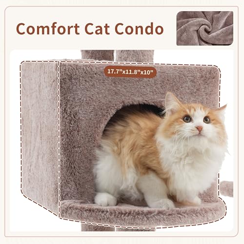55.1'' Cat Tree Tower for Indoor Cats (55.1 inch / Muchroom)