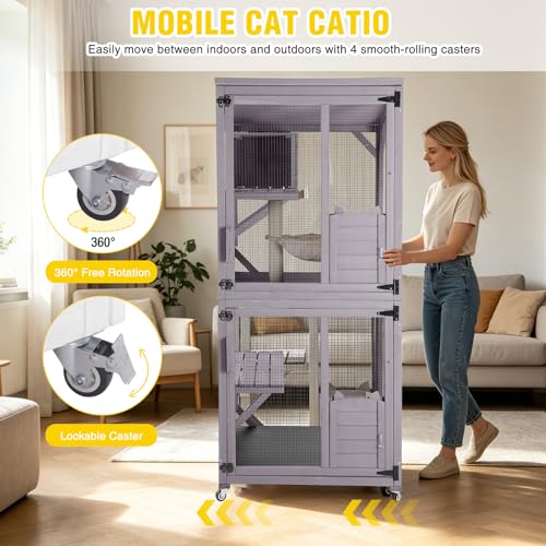 Large Catio Outdoor Cat Enclosure on Wheels