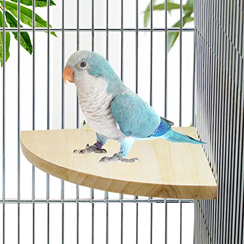 Bird Parrot Corner Perch Flat Platform Stand for Cage (L: 6.69*6.69inch)