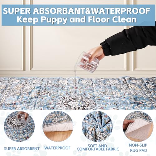 Washable Thickened Pee Pads for Dogs (36" x 42" (2 Pack, Thickened) / Blue-2)