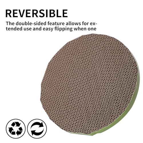 Round Cat Scratcher Replacement Pads (Yellow and Green / 10 * 10inch 4PCS)