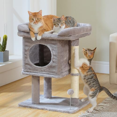 26" Cat Tree for Indoor Cats (Small-26 inches / Gray)
