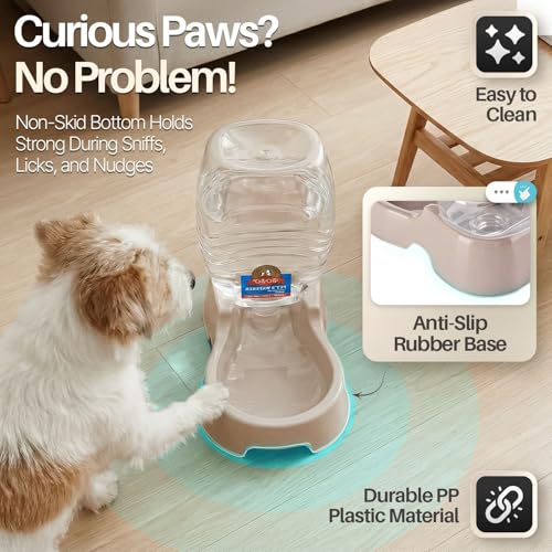 Gravity Pet Water Dispenser for Cats & Small Dogs (Beige / 1.5 L)