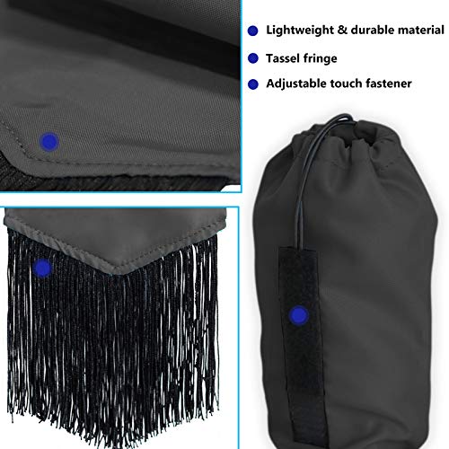 Smooth Lightweight Adjustable Fastener Nylon Horse Tail Bag with Fringe (Mars Black)