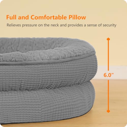 Orthopedic Waterproof Medium Dog Bed Sofa (Plush-Medium Grey / Medium(36 x 25.5 x 6 inch))