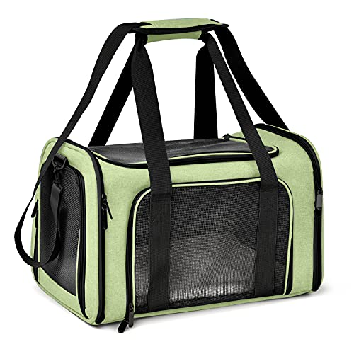 Large Cat Carriers Dog Carrier Pet Carrier for Large Cats Dogs Puppies up to 25Lbs (20.0"L x 13.0"W x 13.0"H / Green)
