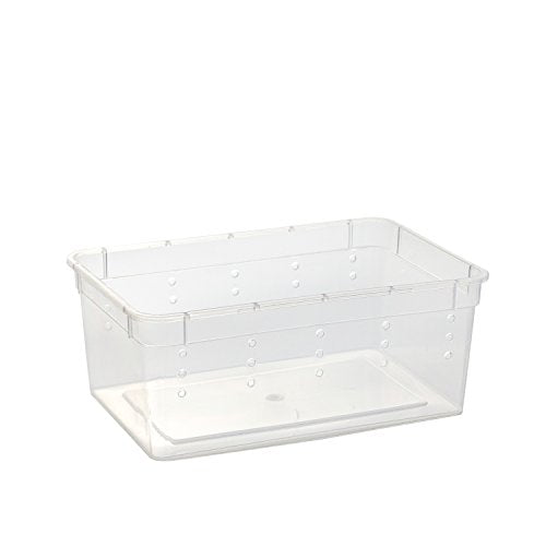 Portable Reptile Terrarium Habitat for Mini Pet Houses Breathable Holes Stackable Container (2PCS-Clear-XS)