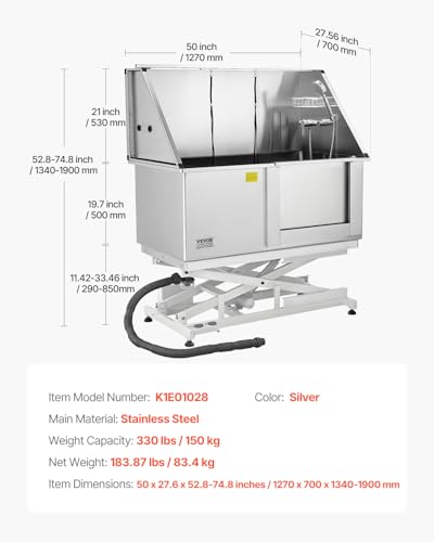 Electric Lift Dog Washing Station (Electric Right Door / 50 inch)