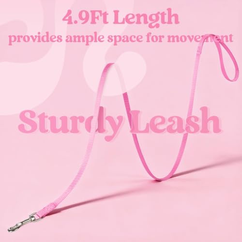Cat Harness and Leash Set (S / Pink)