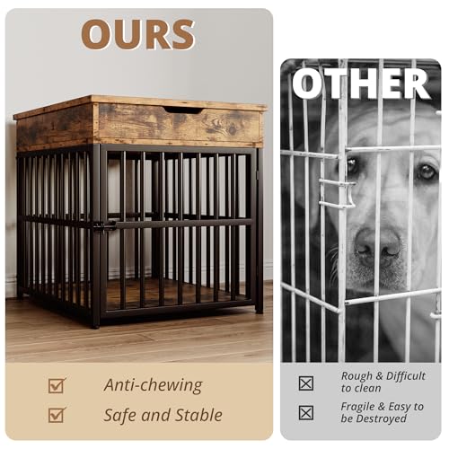 Dog Crate Furniture for Small Dogs (Rustic Brown)