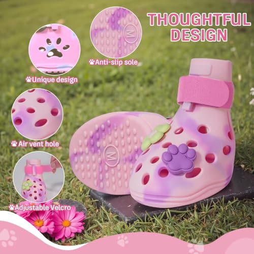 Tie Dye Dog Shoes for Hot Pavement (M (30-50 lbs))