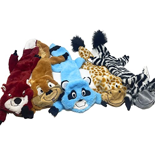 5 Pack Ultra Tough No Stuffing Squeaky Dog Toys for Large Dogs No Mess Interactive Durable Plush Chew Toy Indestructible Dog 6 Layers (5 Pack Premium Furrrr / X Large)