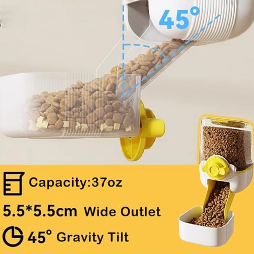 Pet Hanging Automatic Feeders Drinking Bowls (Yellow-Food)