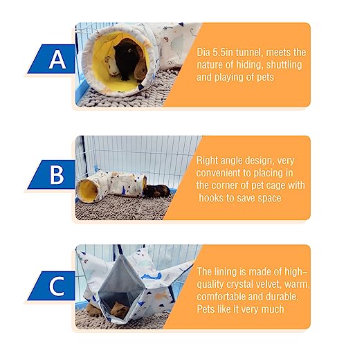 Large Caliber Guinea Pig & Rat Tunnel Hideout & Hammock (1. Hammock&Tunnel-dinosaur)