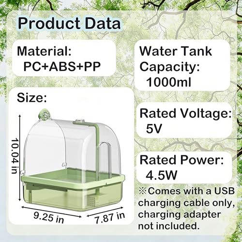 Bird Bath for Cage with Pump (Green-B)