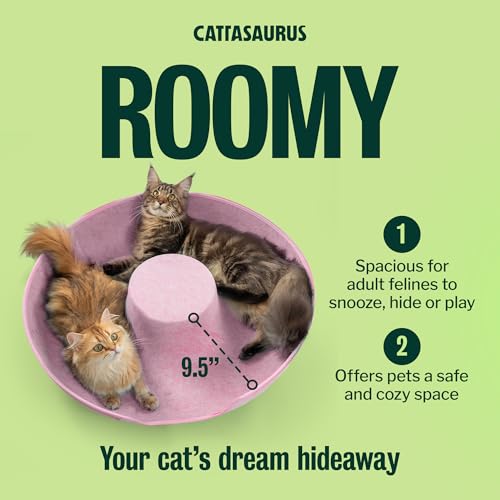 Peekaboo Cat Cave Donut for Multiple & Large Cats up to 30 (Pink / Jumbo)