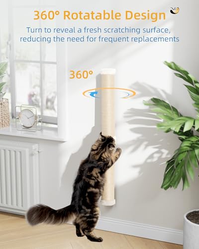 68" Wall Mounted Cat Scratcher (Beige - 2Pcs)