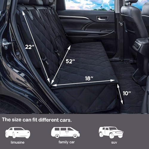 Bench Dog Car Seat Cover for Back Seat Waterproof Seat Covers Durable Scratch Proof Nonslip (52''Lx50"W)