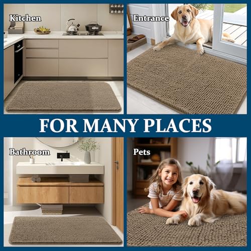 Dog Door Mat for Muddy Paws 47x17 (Tan / 47" X 17")