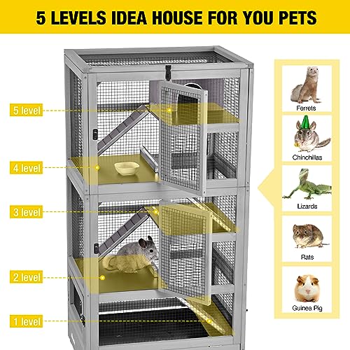 Ferret Cage Chinchilla Cage for Rat (27.6"L x 20.0"W x 55.2"H)