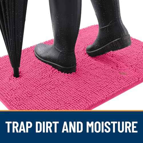 Dog Door Mat for Muddy Paws 35x24 (Hot Pink / 35" X 24")