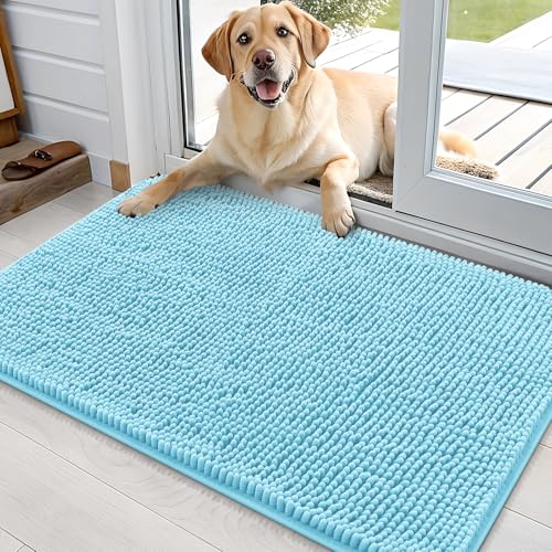 Dog Door Mat for Muddy Paws 35x24 (Blue / 35" X 24")