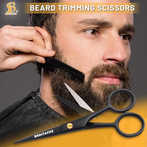 5” Professional Beard and Mustache Scissors (Black)