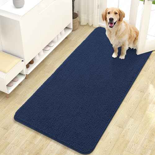 Dog Door Mat for Muddy Paws 47x24 (Dark Blue / 47" X 24")