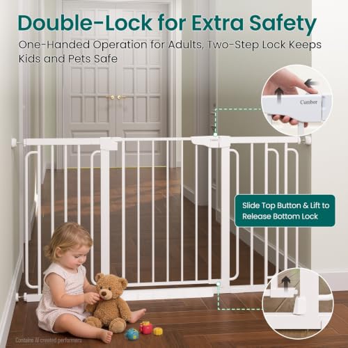 30.4 56.8" Extra Wide Baby Gate (White / 30.4"-56.8" W x 30.5" H)