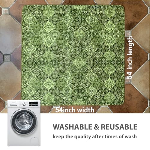 Washable Pee Pads for Dogs (54x54 Inch (Pack of 2) / Green/Multi)