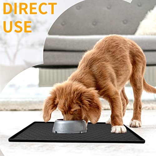 Pet Placemat for Dog and Cat (18"L x 12"W / Black)