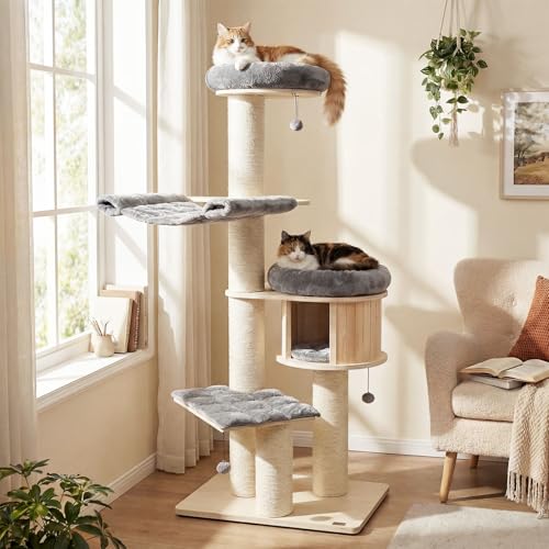 Modern Cat Tree (68.5 Inches / Gray)
