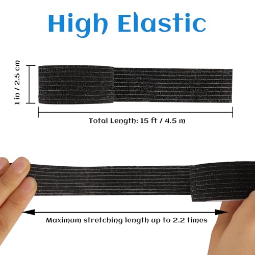24 Rolls Elastic Self Adhesive Bandage Wrap 1 Inch (1 Inch-24 Count Black)