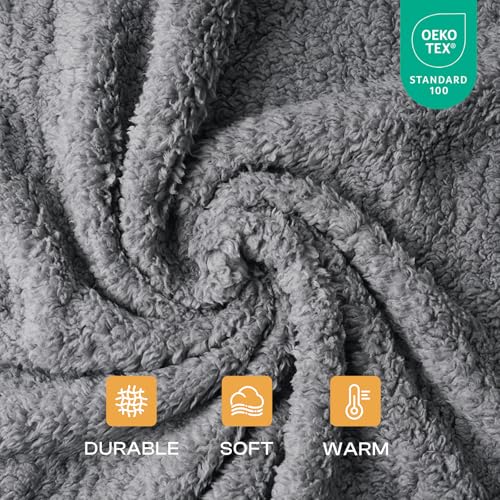 1 Pack 3 Calming Blankets Fluffy Premium Fleece Pet Blanket Soft Sherpa Throw for Dog Puppy Cat Grey Large (Large (Pack of 3) / Grey)