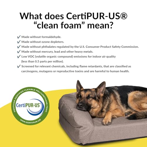 Tough Ripstop Bolster Orthopedic Dog Bed (Large (40" L x 34" W x 10" H) / Titanium Premium Finish)