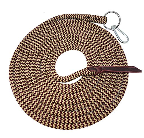 22' Long Line with SS O Ring and Carabiner (Burgundy Beige)