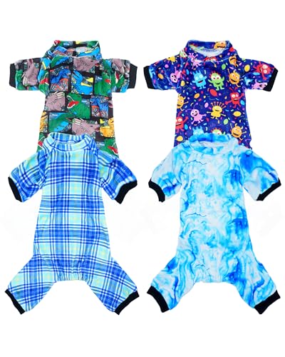 4 Pack Boy Fleece Dog Pajamas Warm for Extra Large Dogs (XX-Large)