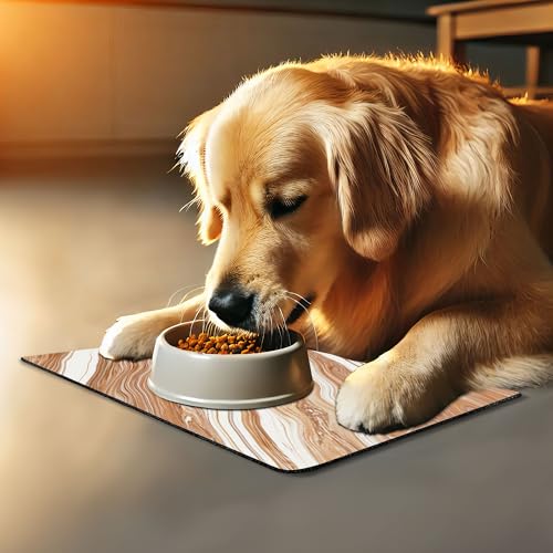 Marble Pet Mat for Food and Water (Cinnamon Cream)