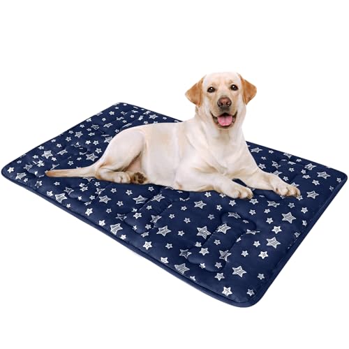 Dog Crate Pad Mat (36"X23" / Navy)