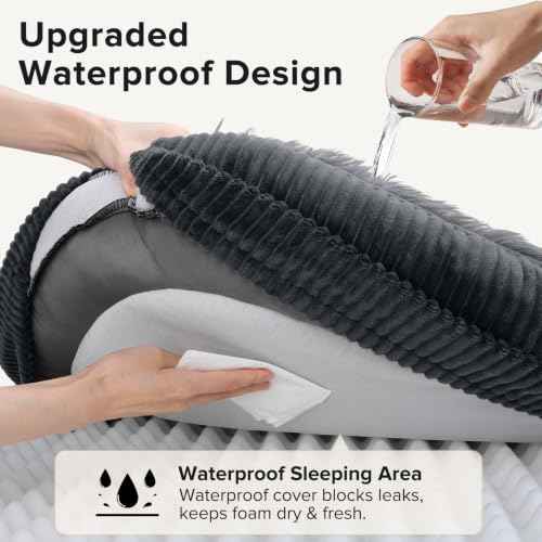 Fluffy Orthopedic Dog Bed for Large Dogs (Dark Grey / L-PLUS (38"x 28"x 7"))