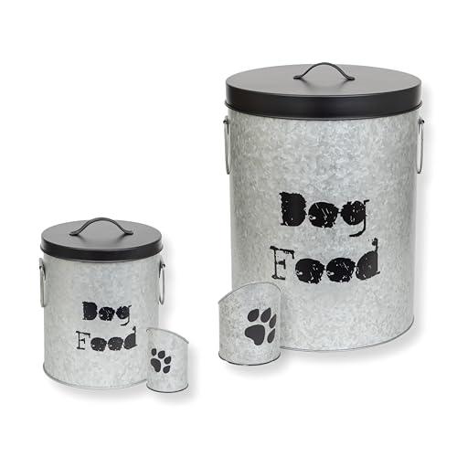Large 60lb & Small 20lb Dog Pet Food Storage Canister with Scoop (Combo - Large Dog 60lb & Small Dog 20lb)