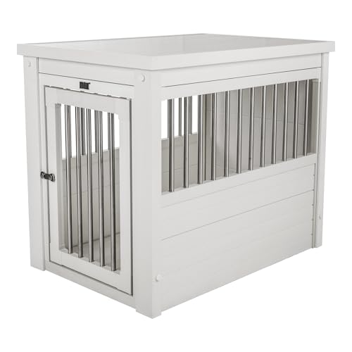 ECOFLEX® Medium Furniture Style Dog Crate & End Table (Antique White / 29.5"L x 21.1"W x 25.2"H)