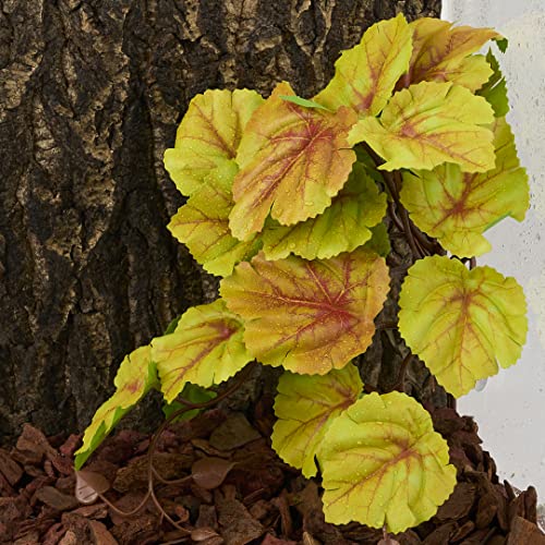 Yellow Reptile Terrarium Plants Fake Heuchera Hanging Suction Décor (Fake Heuchera Micrantha Yellow)